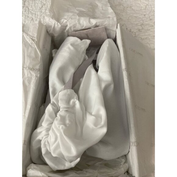 Jimmy Choo Sz 37.5 7.5 Elisa Black Mesh Pearl Mary Jane Flat Shoes NEW - Picture 10 of 10